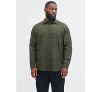 Langarmhemd "JJECLASSIC MELANGE SHIRT L/S SN PLS", Herren, Gr. 3XL, N-Gr, rosin, Web, Obermaterial: 100% Baumwolle, JACK & JONES PLUSSIZE, unifarben, regular fit, Hemden (82987349-XXXL) rosin