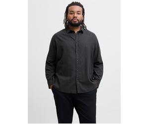 Langarmhemd "JJECLASSIC MELANGE SHIRT L/S SN PLS", Herren, Gr. 6XL, N-Gr, grau (dunkelgrau melange), Web, Obermaterial: 100% Baumwolle, JACK & JONES PLUSSIZE, unifarben, regular fit, Hemden (64033249-