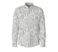 Langarmhemd JOOP JEANS "Hansen", Herren, Gr. L, N-Gr, weiß (lt, pastel blau), Web, Obermaterial: 100% Baumwolle, gemustert, regular fit normal, 1-Knopf-Manschette, Hemden, mit Allover-Print (27889721-