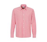 Langarmhemd JOOP JEANS "Hanson2-W", Herren, Gr. L, N-Gr, rot (dunkelrot), Web, Obermaterial: 90% Baumwolle, 10% Leinen, gemustert, gestreift, mehrfarbig, Manschette, Hemden, mit Streifen (93628418-L) 