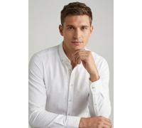Langarmhemd JOOP JEANS "Haven3-W", Herren, Gr. L, N-Gr, weiß, Web, Obermaterial: 100% Baumwolle, clean, unifarben, klassisch normal, Rundhals, mit Riegel,Ärmel mit Ärmelschlitz eckige 1-Knopf-Manschet