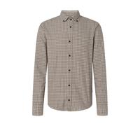 Langarmhemd JOOP JEANS "Heli", Herren, Gr. XL, N-Gr, beige (schwarz braun), Web, Obermaterial: 100% Baumwolle, kariert, regular fit normal, Rundhals, eingesetzt Manschette, Hemden, Regular fit mit But