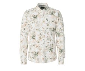 Langarmhemd JOOP "Pai", Herren, Gr. 40, N-Gr, bunt (lt, pastel pink), Web, Obermaterial: 55% Leinen, 45% Baumwolle, slim fit, Manschette, Hemden (83990025-40) lt, pastel pink