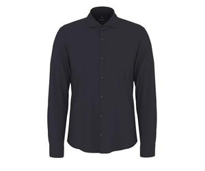 Langarmhemd JOOP "Pares", Herren, Gr. 39, N-Gr, dunkelblau, Web, Obermaterial: 97% Baumwolle, 3% Elasthan, unifarben, slim fit normal, 2-Knopf-Manschette, Hemden (28962246-39) dunkelblau