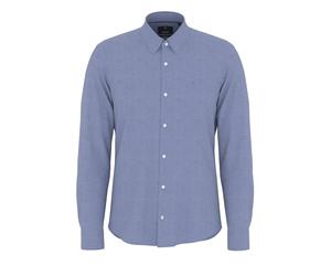 Langarmhemd JOOP "Pierce", Herren, Gr. 39, N-Gr, medium blau, Web, Obermaterial: 97% Baumwolle, 3% Elasthan, unifarben, slim fit, 2-Knopf-Manschette, Hemden, feine Struktur, slim fit (14707028-39) med