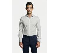 Langarmhemd JOOP "Pierce", Herren, Gr. 41, N-Gr, weiß, Web, Obermaterial: 100% Baumwolle, clean, gemustert, unifarben, regular fit normal, Rundhals, eingesetzt Manschette, Hemden, Regular fit mit klas