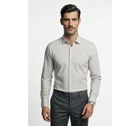 Langarmhemd JOOP "Pio", Herren, Gr. 42, N-Gr, beige (light beige), Web, Obermaterial: 97% Baumwolle, 3% Elasthan, gemustert, mehrfarbig, regular fit normal, Rundhals, eingesetzt 2-Knopf-Manschette, He