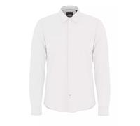 Langarmhemd JOOP "Pit", Herren, Gr. 43, N-Gr, weiß, Web, Obermaterial: 97% Baumwolle, 3% Elasthan, unifarben, slim fit normal, 2-Knopf-Manschette, Hemden (28039426-43) weiß