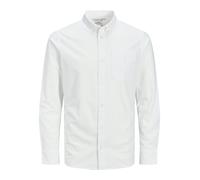 Langarmhemd "JPRBLUBROOK OXFORD SHIRT L/S NOOS PLS", Herren, Gr. 4XL, N-Gr, weiß (weiß fit:slim fit), Web, Obermaterial: 97% Baumwolle, 3% Elasthan, JACK & JONES PLUSSIZE, unifarben, slim fit normal,