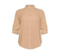 Langarmhemd KAFFE CURVE "Damen Langarm - Hemd KCnana", Damen, Gr. 50, N-Gr, beige (classic sand), Obermaterial: 100% Baumwolle CO., Hemden (91128023-50) classic sand