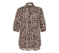 Langarmhemd KAFFE CURVE "Damen Langarm - Hemd KCsonna", Damen, Gr. 44, N-Gr, beige (leopard print), Obermaterial: 100% Viskose CV., Hemden (90181462-44) leopard print