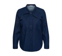 Langarmhemd KAFFE CURVE "KAFFE Curve Langarm - Hemd KCrubina", Damen, Gr. 54, Normalgrößen, blau (unwashed blau denim), Hemden (49605046-54) unwashed blau denim