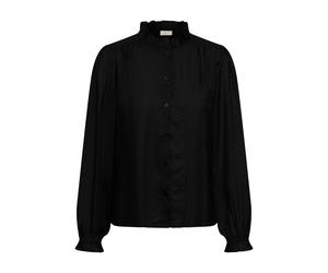 Langarmhemd KAFFE "Damen Langarm - Hemd KAliliana", Damen, Gr. 40, N-Gr, schwarz (schwarz deep), Obermaterial: 70% Viskose CV. 20% Nylon NY. 10% Leinen LI., Hemden (50709419-40) schwarz deep