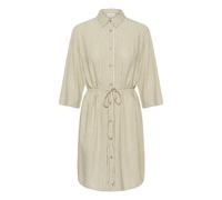 Langarmhemd KAFFE "Damen Langarm - Hemd KAmilia", Damen, Gr. 46, N-Gr, beige (chinchilla, chalk stripe), Obermaterial: 70% Viskose CV. 30% Leinen LI., Hemden (40808652-46) chinchilla, chalk stripe