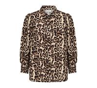 Langarmhemd KAFFE "Damen Langarm - Hemd KApedra", Damen, Gr. 40, N-Gr, beige (naturel leopard print), Obermaterial: 50% Viskose CV. 50% Viskose LENZING ECOVERO CV LenzEcov., Hemden (68568509-40) natur
