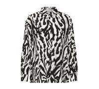 Langarmhemd KAFFE "Langarm - Hemd KAhanna", Damen, Gr. 44, N-Gr, schwarz (schwarz chalk animal), Obermaterial: 83% Viskose CV. 17% Polyamid PA., Hemden (33306221-44) schwarz chalk animal