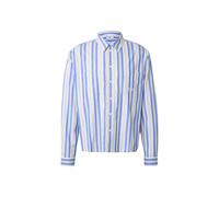 Langarmhemd KARL KANI "Karl Kani Kani Jeans Stripe Oversized Shirt", Herren, Gr. M, US-Größen, blau (weiß, blau, sand stripe), 100% Baumwolle, normal, Hemden (29450204-M) weiß, blau, sand stripe