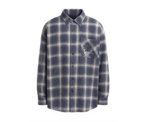Langarmhemd KARL KANI "Karl Kani Karl Kani Small Signature Distressed Check Overshirt", Herren, Gr. XXS, US-Größen, blau (indigo, light sand), 100% Baumwolle, Hemden (81066415-XXS) indigo, light sand