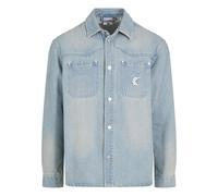Langarmhemd KARL KANI "Karl Kani Og K Western Denim Overshirt", Damen, Gr. S, US-Größen, bleach blau, 100% Baumwolle, Hemden Langarmhemd (40237517-S)