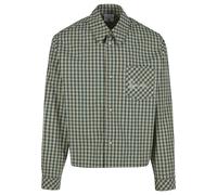 Langarmhemd KARL KANI "Karl Kani Signature Check Boxy Shirt", Herren, Gr. S, US-Größen, grün (dunkelgrün, of weiß, check), 100% Baumwolle, Hemden (28153350-S) dunkelgrün, of weiß, check