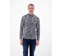 LERROS Langarmhemd mit floralem Print aus Mischgewebe - Classic Navy XXXL