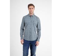 Langarmhemd LERROS, Herren, Gr. 3XL, N-Gr, fjord blau, Web, Obermaterial: 100% Baumwolle, bedruckt, regular fit normal, Manschette, Hemden, mit All-Over Print (48928711-XXXL) fjord blau