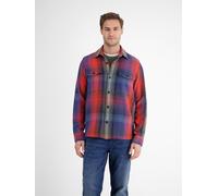 Karohemd LERROS "LERROS Hemdjacke im Holzfällerstil, robust, lässig, zeitlos", Herren, Gr. L, Normalgrößen, classic navy, 100% Baumwolle, Hemden (40344330-L) classic navy