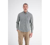 Langarmhemd LERROS, Herren, Gr. L, N-Gr, grün (gravel beige), Web, Obermaterial: 97% Baumwolle, 3% Elasthan, gemustert, normal hüftbedeckend, Rundhals, 2-Knopf-Manschette, Hemden, mit Minimal-Print un