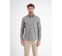 Langarmhemd LERROS, Herren, Gr. M, N-Gr, nordic olive, Web, Obermaterial: 100% Baumwolle, kariert, normal hüftbedeckend, Rundhals, 2-Knopf-Manschette, Hemden Langarmhemd, kariert (35550668-M)