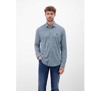 LERROS Langarmhemd mit Minimal-Karomuster - Storm Blue M