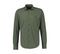 Langarmhemd LERROS, Herren, Gr. S, N-Gr, nordic olive, Web, Obermaterial: 100% Baumwolle, unifarben, regular fit normal, Manschette, Hemden Langarmhemd, mit Logo Stickerei (76872550-S)