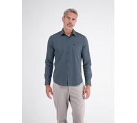 Langarmhemd LERROS, Herren, Gr. XL, N-Gr, classic navy, Web, Obermaterial: 100% Baumwolle, regular fit hüftbedeckend, Rundhals, Hemden, mit Minimal-Print (30815246-XL) classic navy