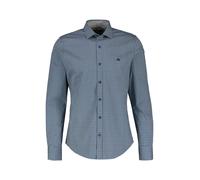 Langarmhemd LERROS "Herren Langarmhemd in Poplin-Stretchqualität", Herren, Gr. S, Normalgrößen, blau (frosted blau), 97% Baumwolle, 3% Elasthan, Hemden Langarmhemd (94478516-S)