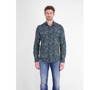 Langarmhemd LERROS "Herrenhemd mit floralem Print aus leichtem Baumwollmix", Herren, Gr. XXL, storm blau, Hemden (31079754-XXL) storm blau