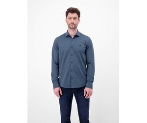 Langarmhemd LERROS "Jerseyhemd mit 2-Knopf-Manschette und Kentkragen", Herren, Gr. L, Normalgrößen, classic navy, 100% Baumwolle, Hemden (23864433-L) classic navy