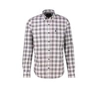 Langarmhemd LERROS "Kariertes Flanellhemd in Übergrössen", Herren, Gr. 3XL, extraweit, weiß (broken weiß), 100% Baumwolle, Hemden (26766267-XXXL) broken weiß
