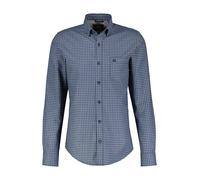 Langarmhemd LERROS "Karohemd mit Dobby-Struktur", Herren, Gr. S, blau (classic navy), 100% Baumwolle, regular fit, Hemden (18149063-S) classic navy