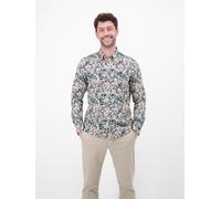 Lerros Herren Langarmhemd mit floralem Alloverprint weiß – 97% Baumwolle/3% Elasthan – XXXL