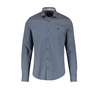 Langarmhemd LERROS "Langarmhemd mit Minimal-AOP", Herren, Gr. S, blau (tiefblau), 97% Baumwolle, 3% Elasthan, regular fit, Hemden Langarmhemd (78042317-S)