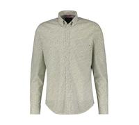 Langarmhemd LERROS "LERROS Poplinhemd mit AOP, Stretchanteil", Herren, Gr. S, Normalgrößen, weiß, 97% Baumwolle; 3% Elasthan, Hemden (24312469-S) weiß