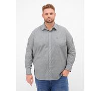 Langarmhemd LERROS "Modisches Herrenhemd mit Printmuster, große Größen", Herren, Gr. 5XL, extraweit, grau (broken weiß), 100% Baumwolle, Hemden (23806207-5XL) broken weiß