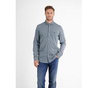 Langarmhemd LERROS "Modisches Jerseyhemd für Herren", Herren, Gr. 3XL, Normalgrößen, blau (crispy blau), 100% Baumwolle, Hemden Langarmhemd (83399164-XXXL)