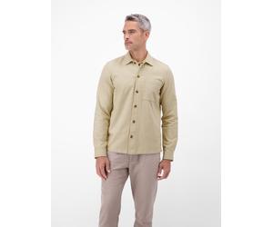 Langarmhemd LERROS "Overshirt aus 100 % Baumwolle, unifarben", Herren, Gr. XXL, Normalgrößen, soft stone, 100% Baumwolle, Hemden (98746661-XXL) soft stone