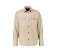 Langarmhemd LERROS "Übergrössen-Hemdjacke in Wolloptik", Herren, Gr. 3XL, extraweit, weiß (foam weiß), 100% Polyester, Hemden (24034761-XXXL) foam weiß
