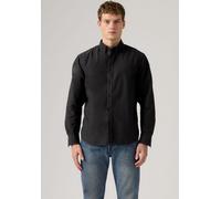 Langarmhemd LEVI'S "AUTHENTIC BUTTON DOWN", Herren, Gr. L, N-Gr, schwarz phantom garment dye, Web, Obermaterial: 100% Baumwolle, Hemden, mit Ton-in-Ton Logostickerei auf der Brust (92966759-L) schwarz