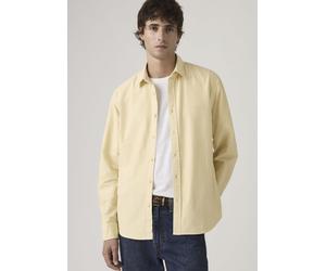 Langarmhemd LEVI'S "AUTHENTIC BUTTON DOWN", Herren, Gr. M, N-Gr, rutabaga gmt dye, Web, Obermaterial: 100% Baumwolle, Hemden, mit Ton-in-Ton Logostickerei auf der Brust (87767958-M) rutabaga gmt dye