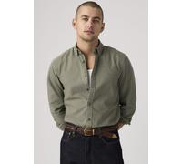 Langarmhemd LEVI'S "AUTHENTIC BUTTON DOWN", Herren, Gr. XXL, N-Gr, grün (mulled basil garment dye), Web, Obermaterial: 100% Baumwolle, Hemden, mit Ton-in-Ton Logostickerei auf der Brust (65298212-XXL)