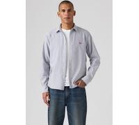 Langarmhemd LEVI'S "CLS BATTERY HM SHIRT - STANDARD", Herren, Gr. XXL, N-Gr, grau (killian stripe v2 navy), Web, Obermaterial: 100% Baumwolle, gestreift, normal hüftbedeckend, Hemden, mit abgerundetem