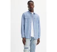 Langarmhemd LEVI'S, Herren, Gr. XL, N-Gr, blau (linde chambray), Web, Obermaterial: 100% Baumwolle, Hemden Langarmhemd, LS AUBURN WORKER BLUES (56381057-XL)