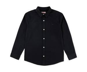 Langarmhemd LEVI'S KIDS "BATTERY HOUSEMARK SHIRT", Kinder, Gr. 8 (128), N-Gr, schwarz, Web, Obermaterial: 100% Baumwolle, 1-Knopf-Manschette, Hemden, mit Kentkragen (56522926-8) schwarz